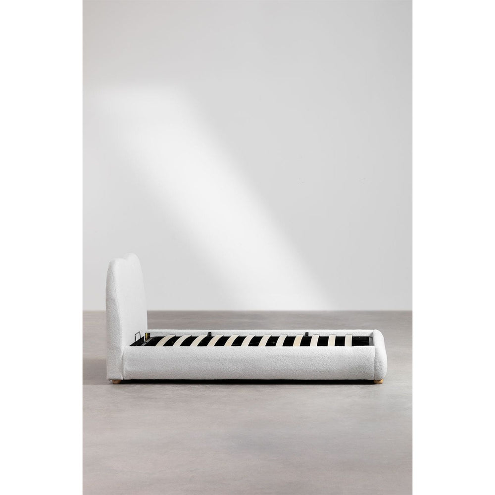 Lova WINSELET, Balta spalva, su patalynės dėže, 90 x 190 cm.