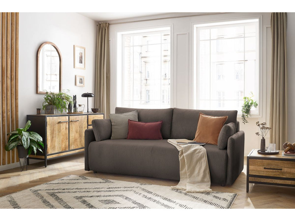 Sofa MARCEL, veliūras, pilkai ruda detalės vaizdas