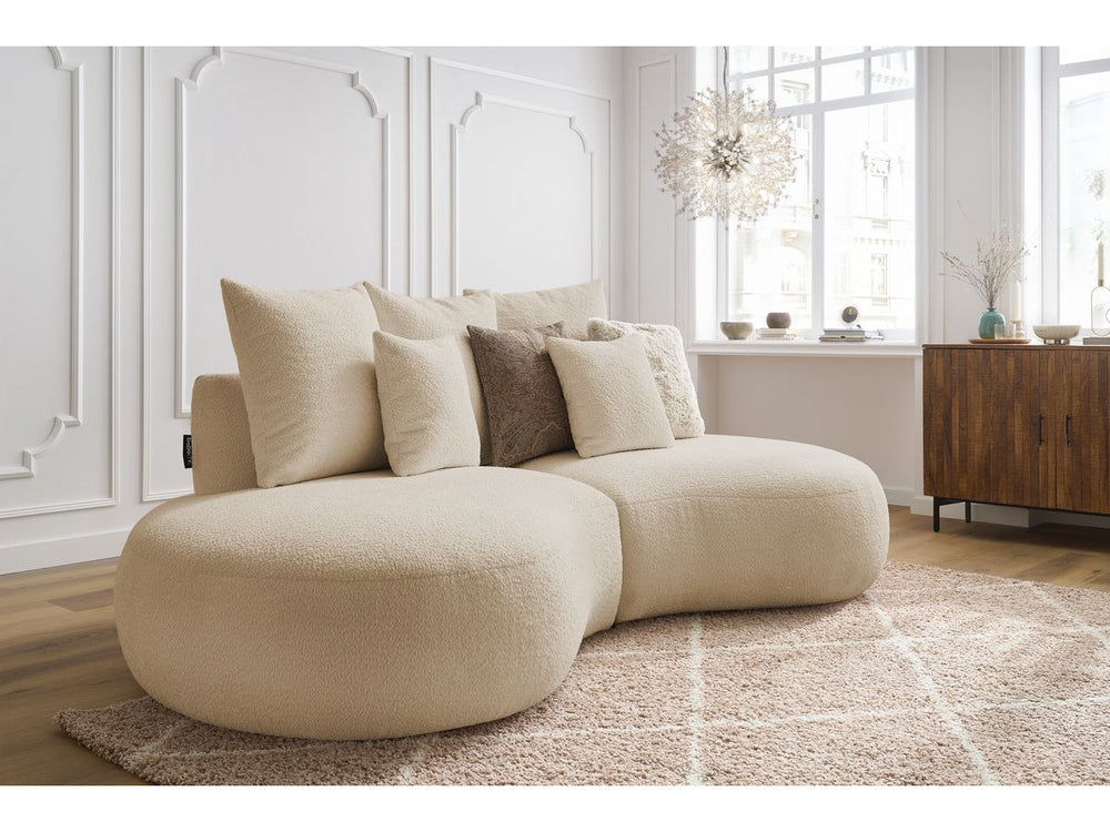 Sofa 3 vietų SAINT-GERMAIN, bouclé, smėlinė su pagalvėlėmis