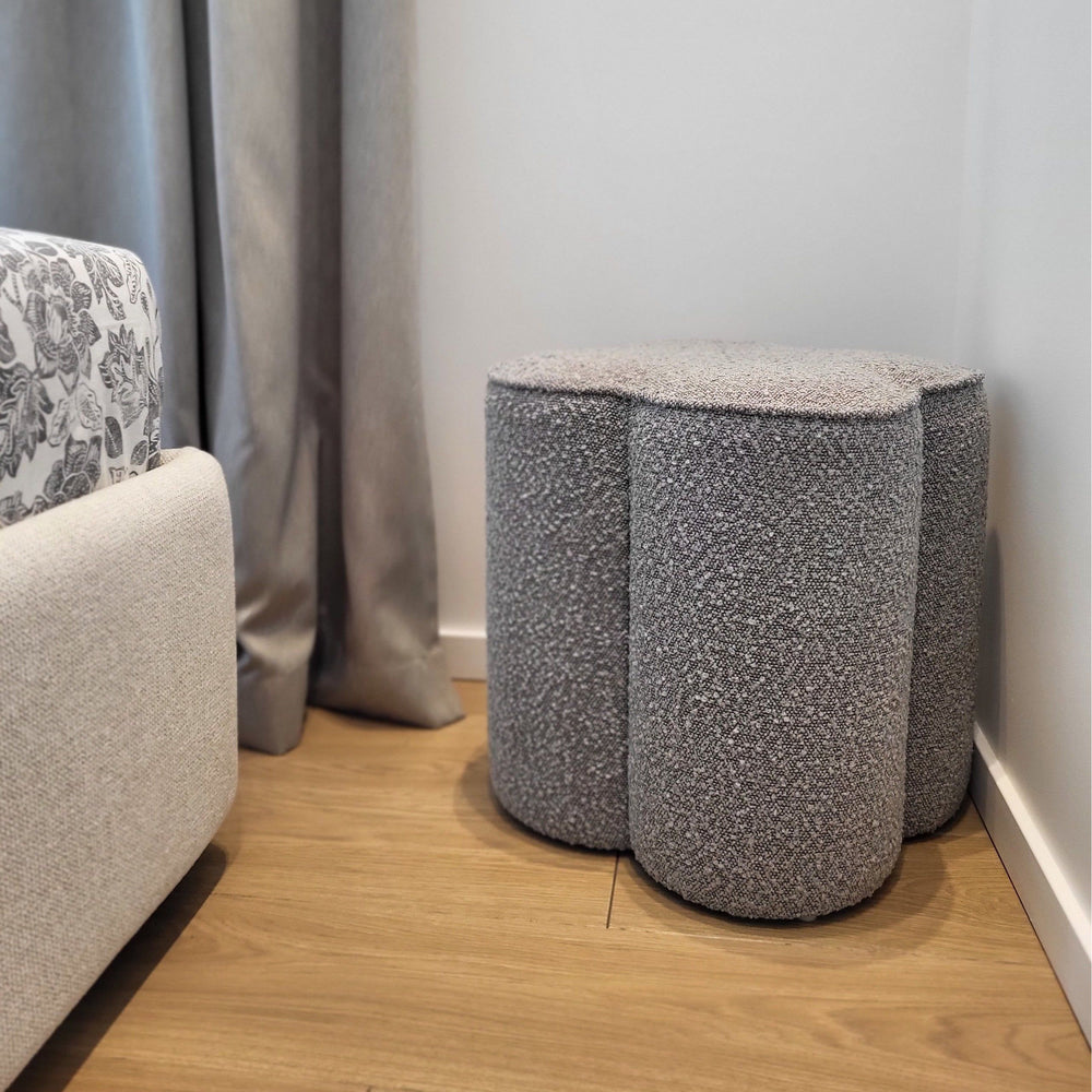 OINTA Pouffe, grey boucle