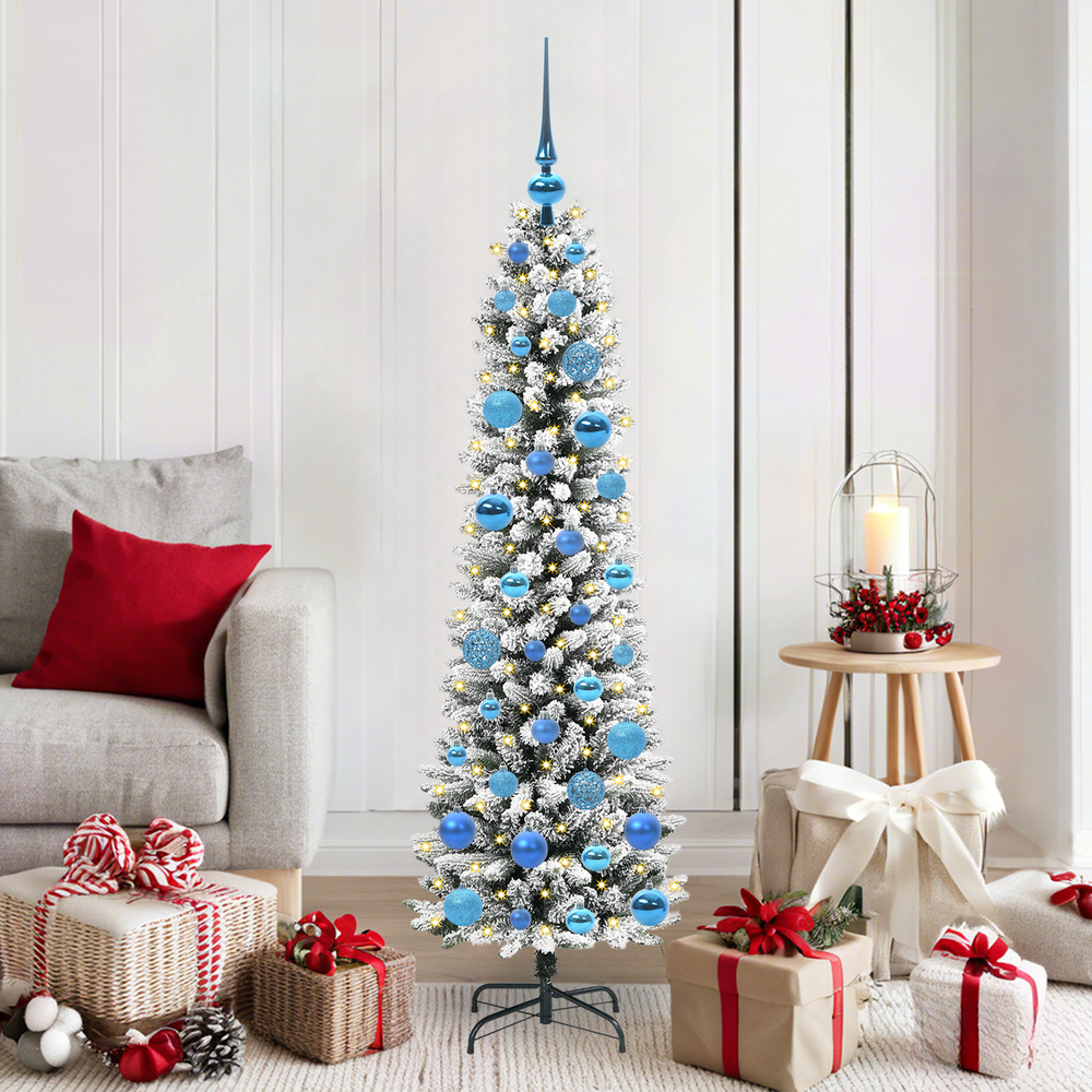 Artificial Christmas tree AK SNOW, with 150 LED stand, Green and white, 150 cm.