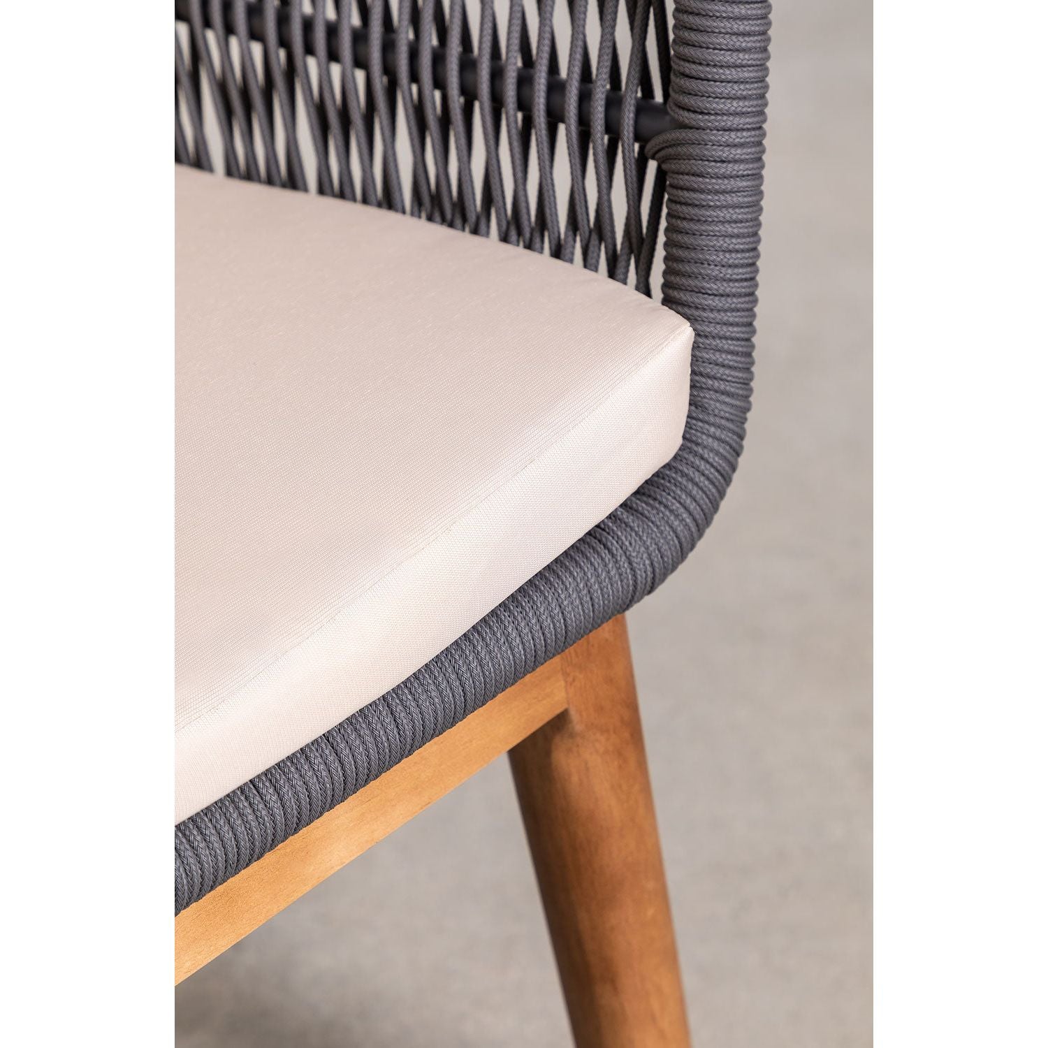 Lauko valgomojo komplektas PARK, stalas (90-150x90 cm), 6 vnt. sodo kėdės, pilka spalva