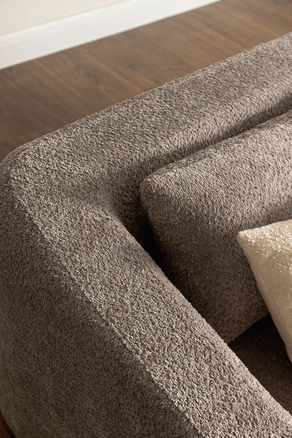 Two-seater sofa DALILA with sleeping function, brown color