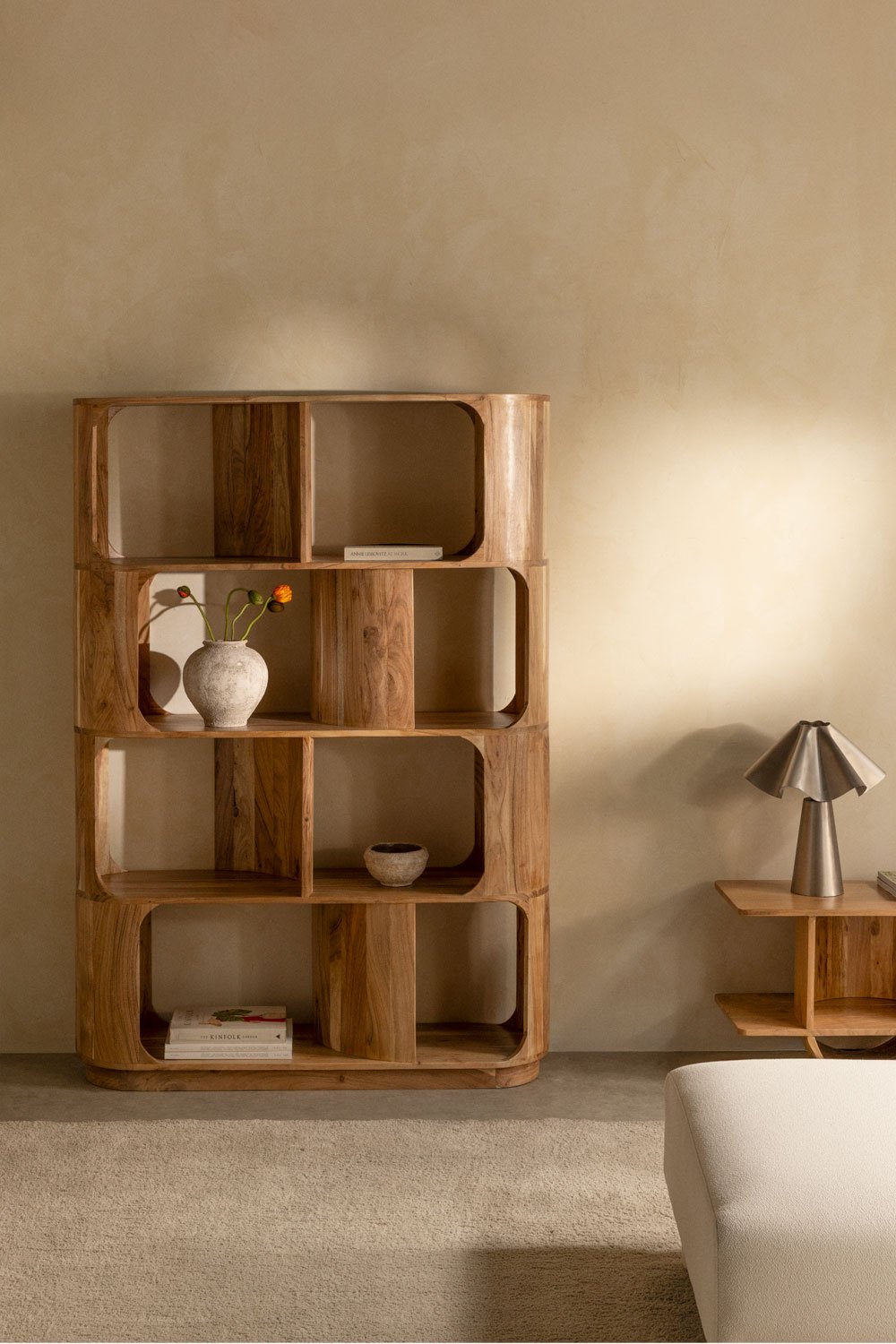 Medinė lentyna DIEPE, rusvas akacijos atspalvis, 170x120 cm