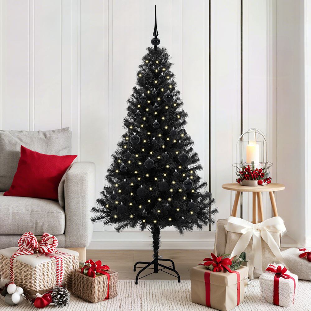 Christmas tree FROST AK, with 150 LED stand, Black, 150 cm.