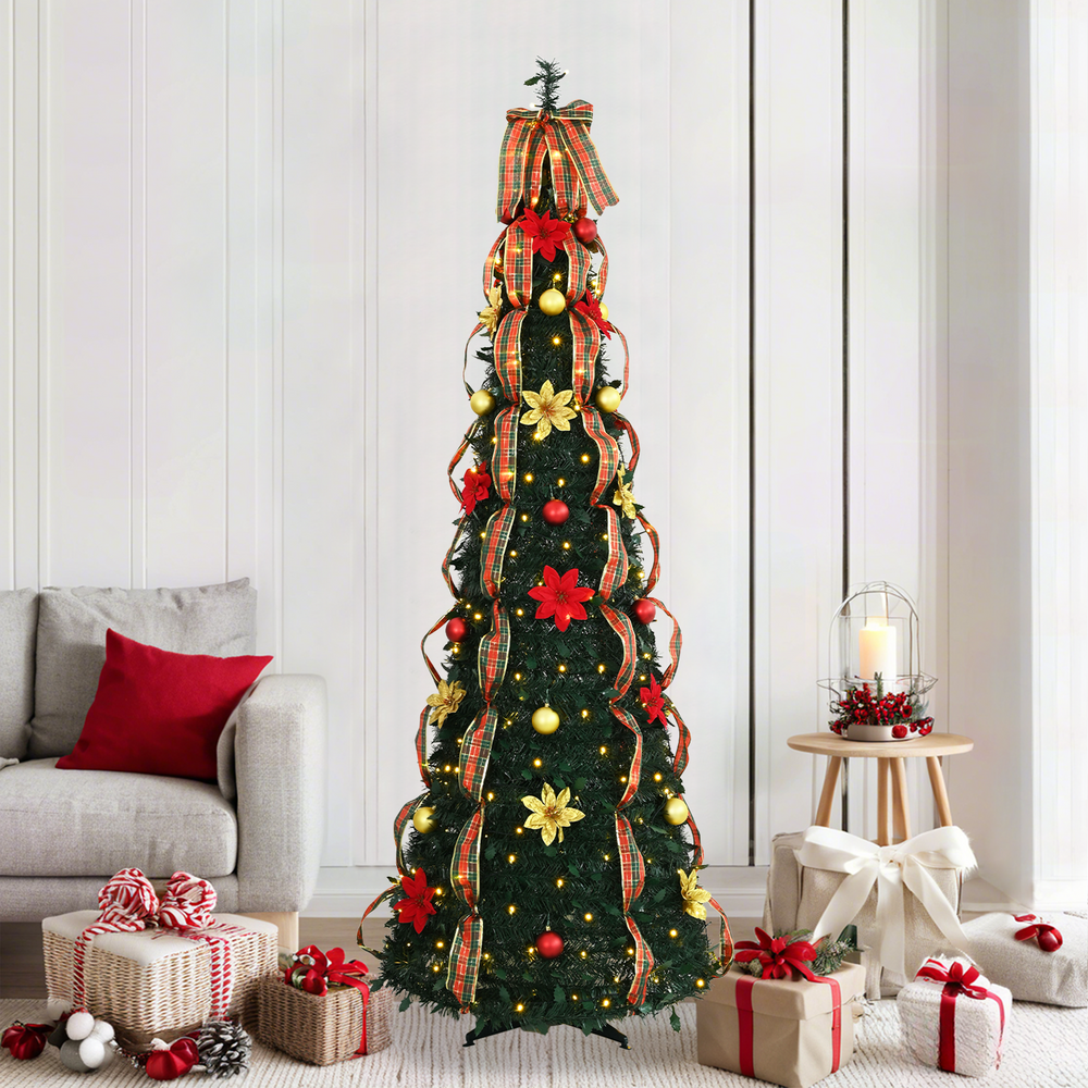 Artificial Christmas Tree CRYSTAL POLAR, with 200 LED stand, Green 210 cm.