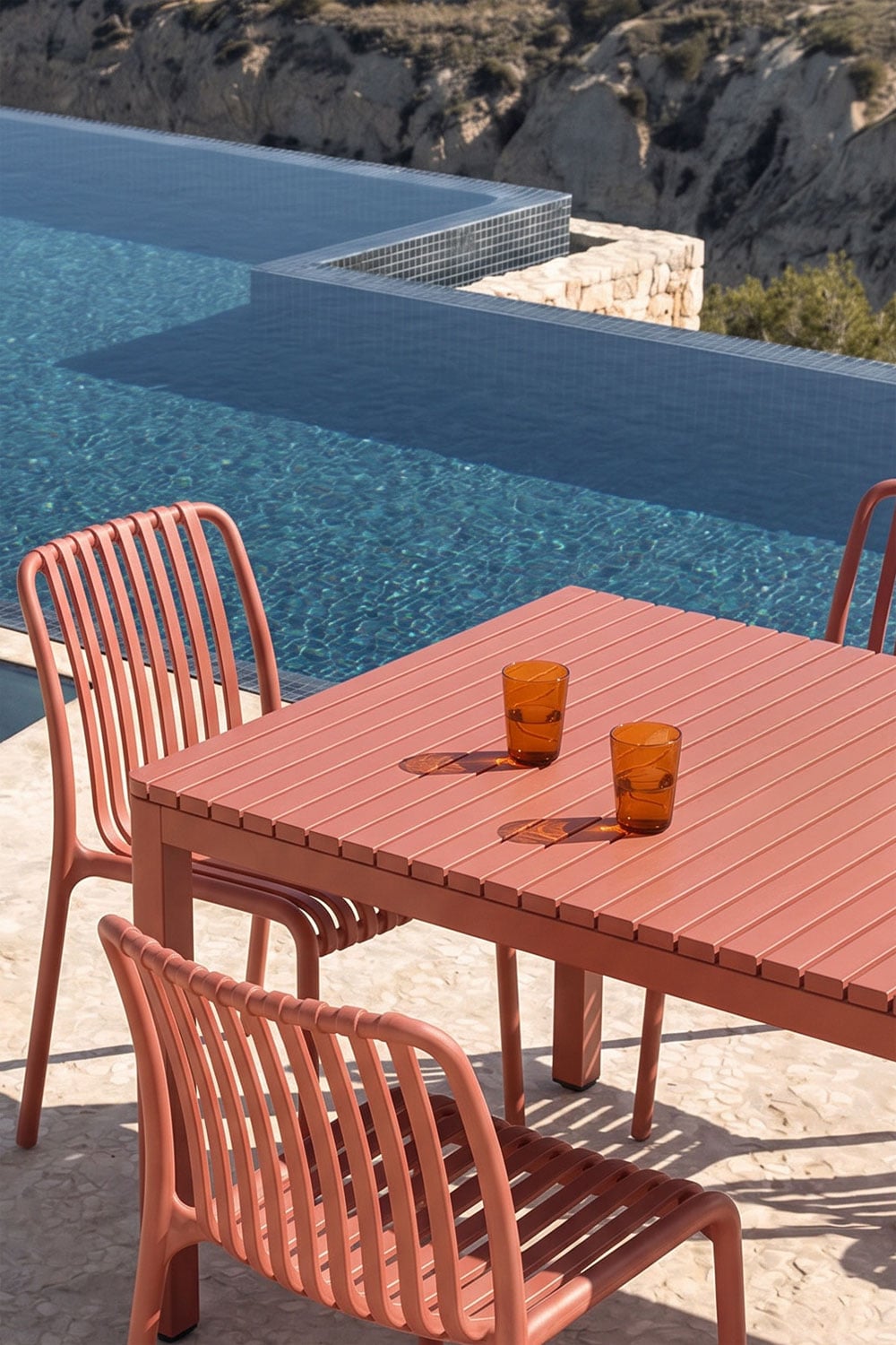 Outdoor table LARGO, terracotta, 210x100 cm
