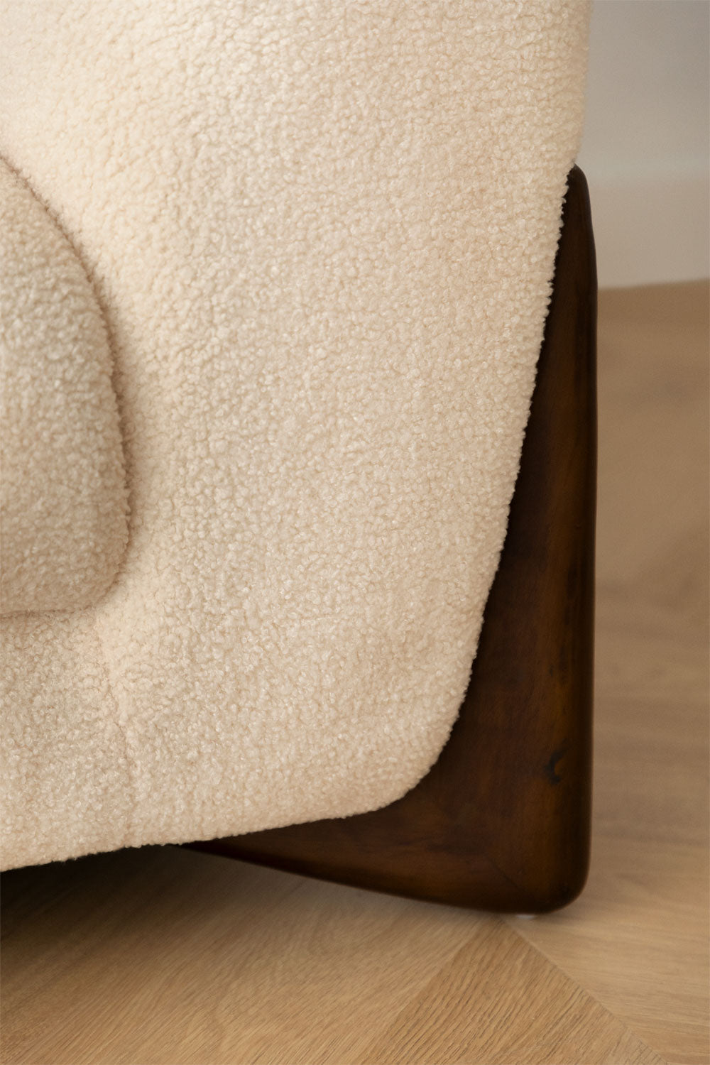 Armchair GREVENA made of sheep's wool, white color