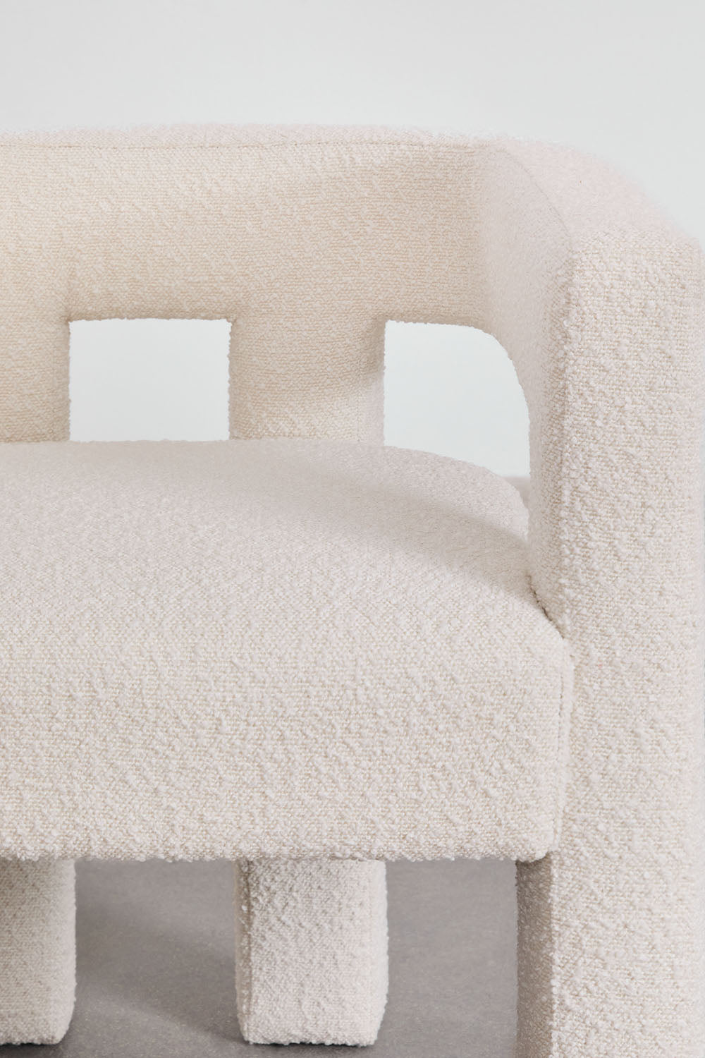 Armchair LINA, white, boucle