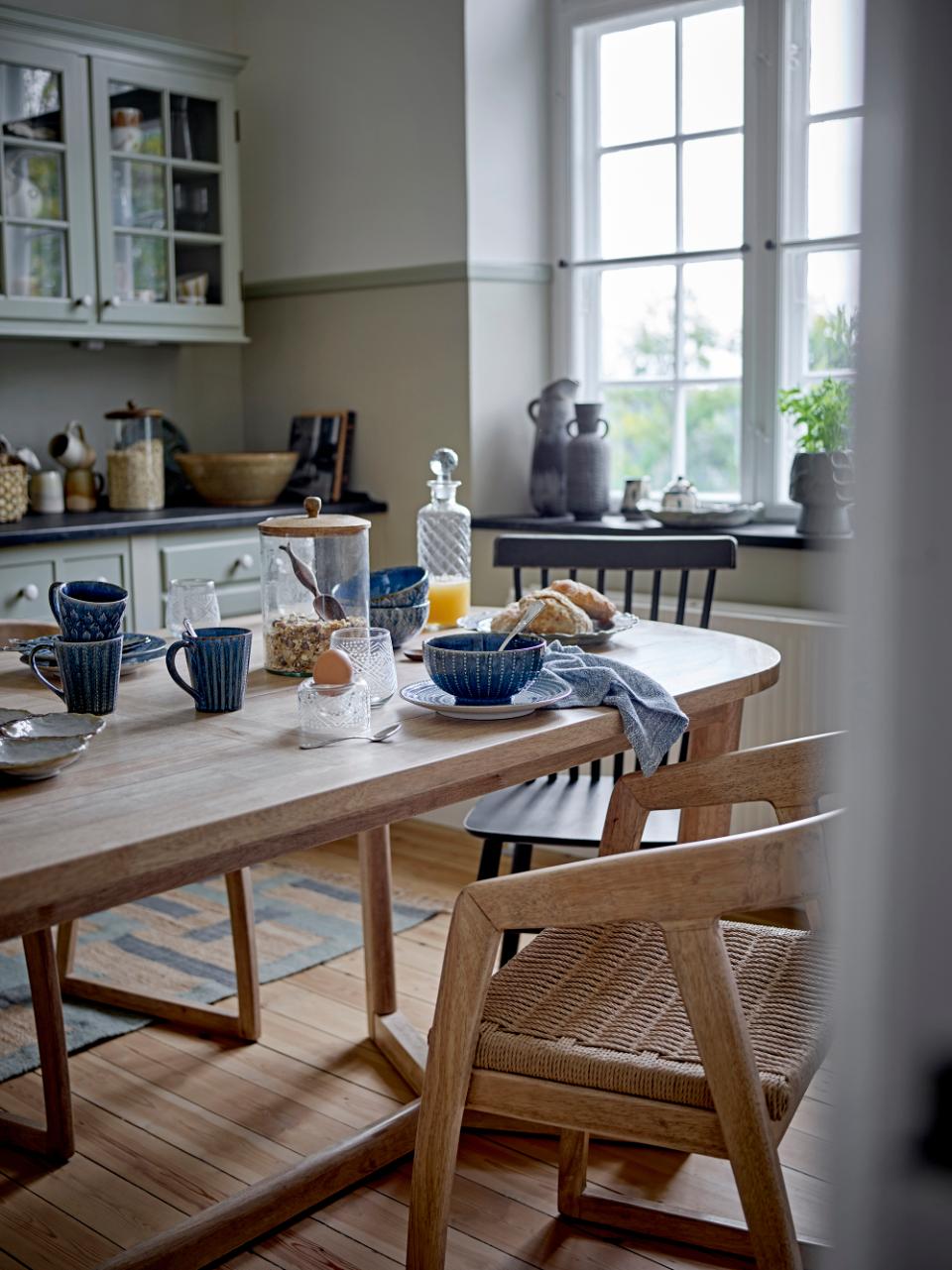 Dining chair SERRONE, natural rubberwood