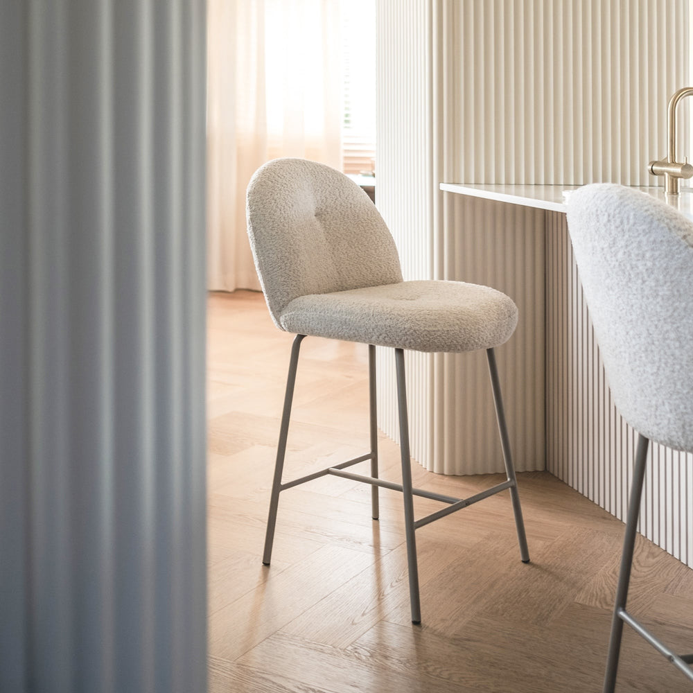 Bar Stool ECLAIR, sand, rounded
