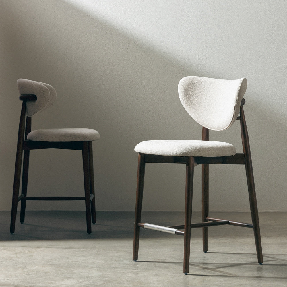 Bar stool DELINE, sand/walnut