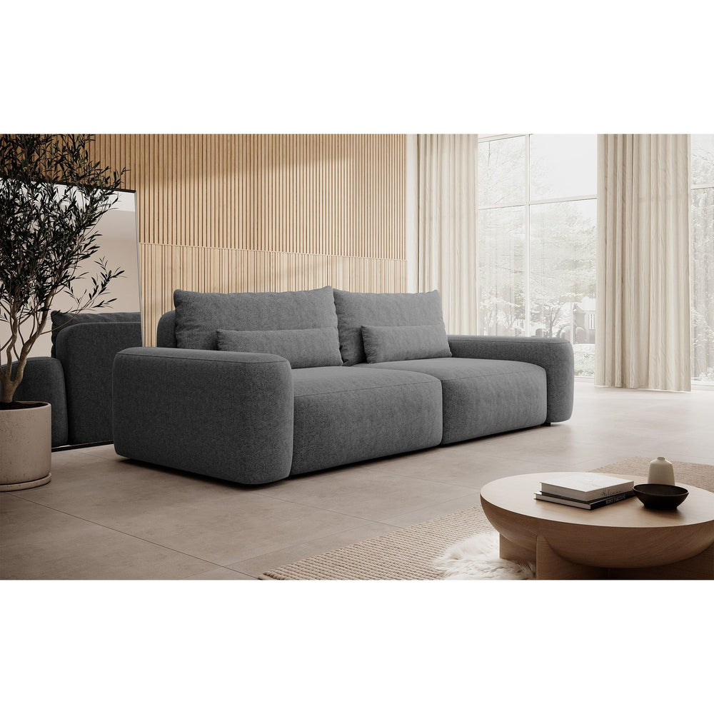 Sofa lova CARNA, pilka spalva, boucle