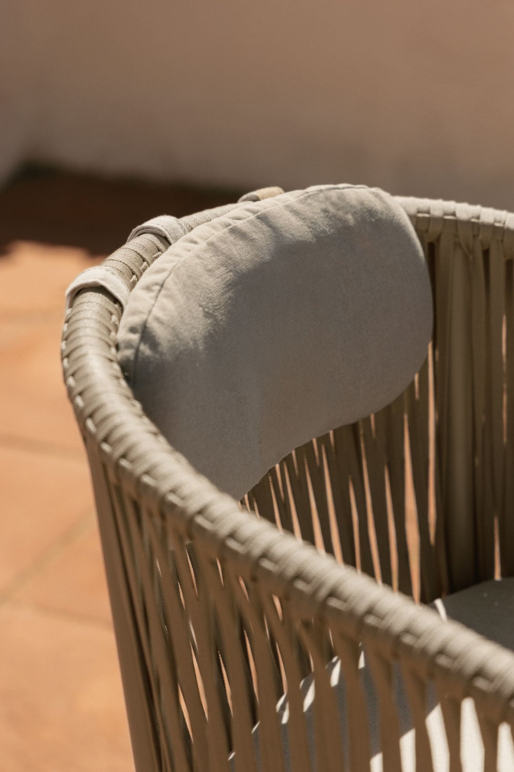 Outdoor chair VELANO with ropes, mocha brown
