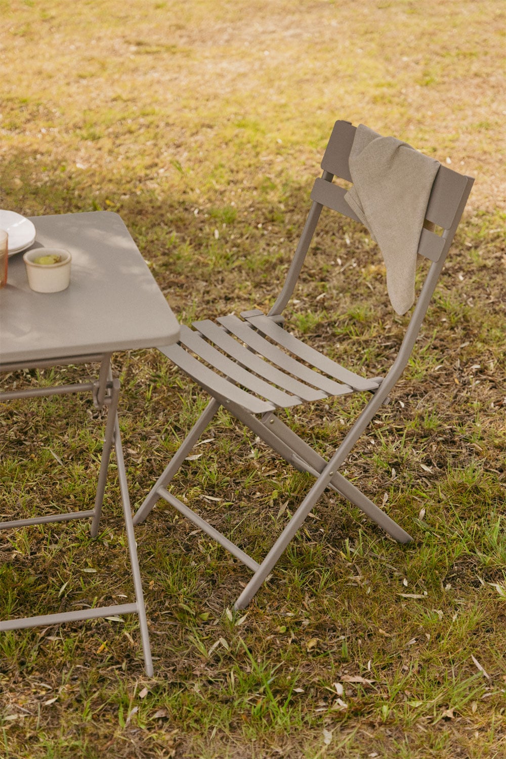 TAMARIT outdoor furniture set, folding, mocha brown