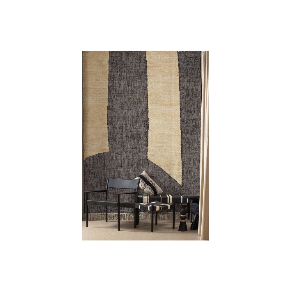 "Jessy" taburetė, mango mediena, juoda/balta - Namų Idėja