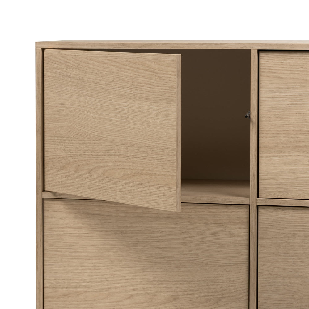 Chest of drawers GENIAL, 4 doors, Lindberg oak