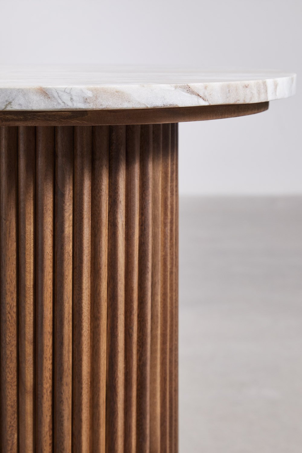 Konsolė GINARIA iš marmuro ir mango medienos, 110x45 cm
