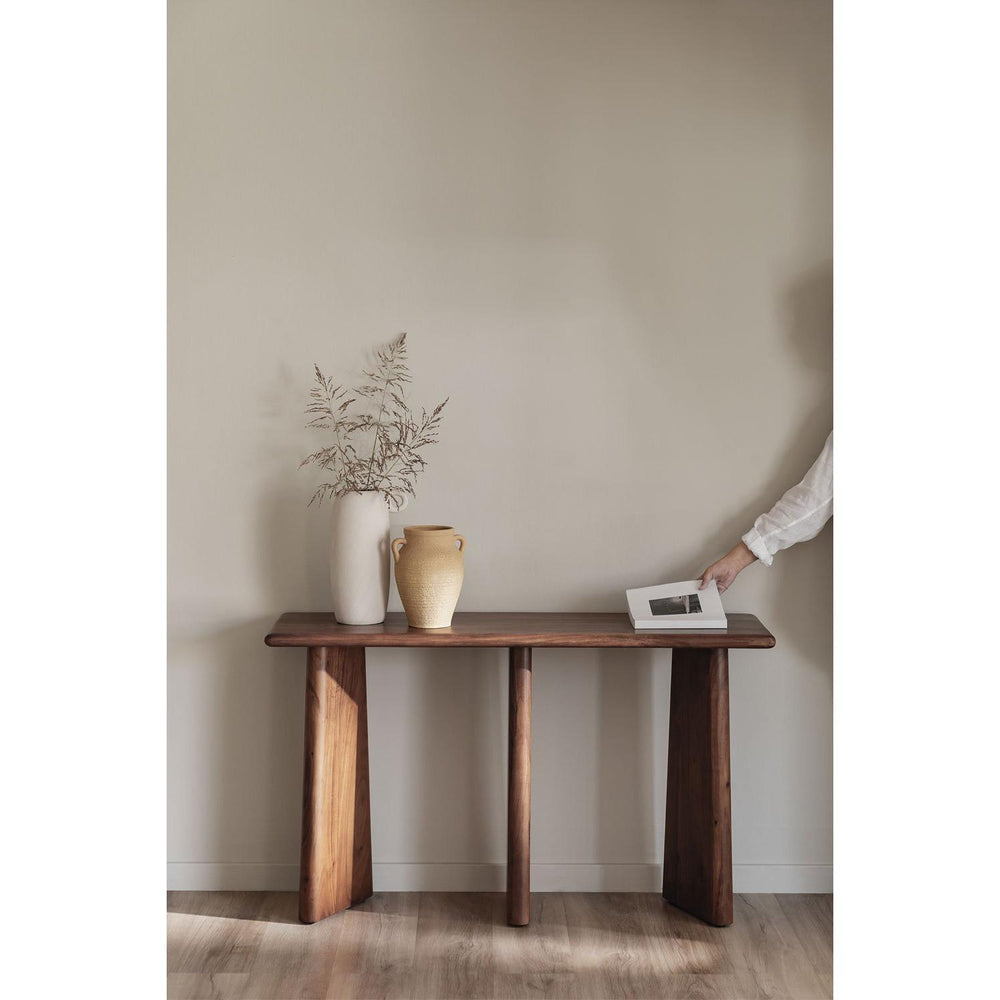 Konsolinis staliukas AMBYL, akacijos mediena, ruda