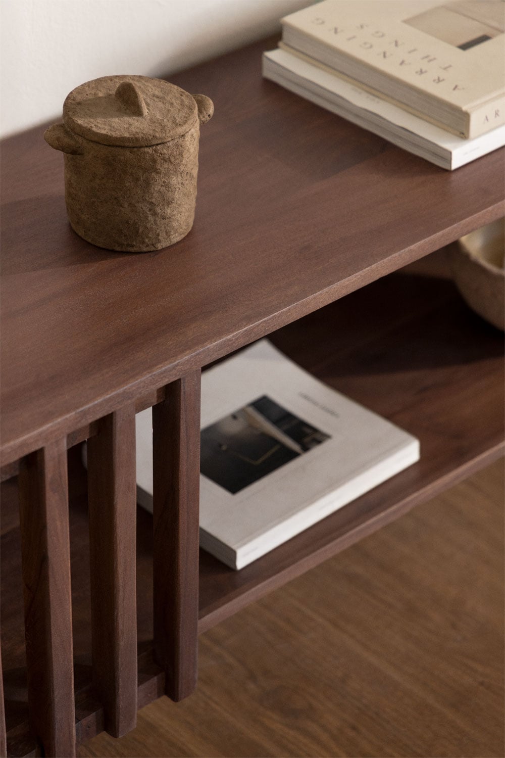 TV bench DRAGOR, dark brown acacia