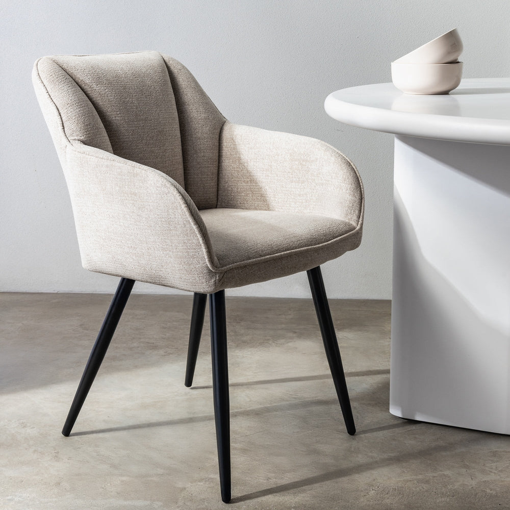 Dining chair BRETON, cappuccino/black legs