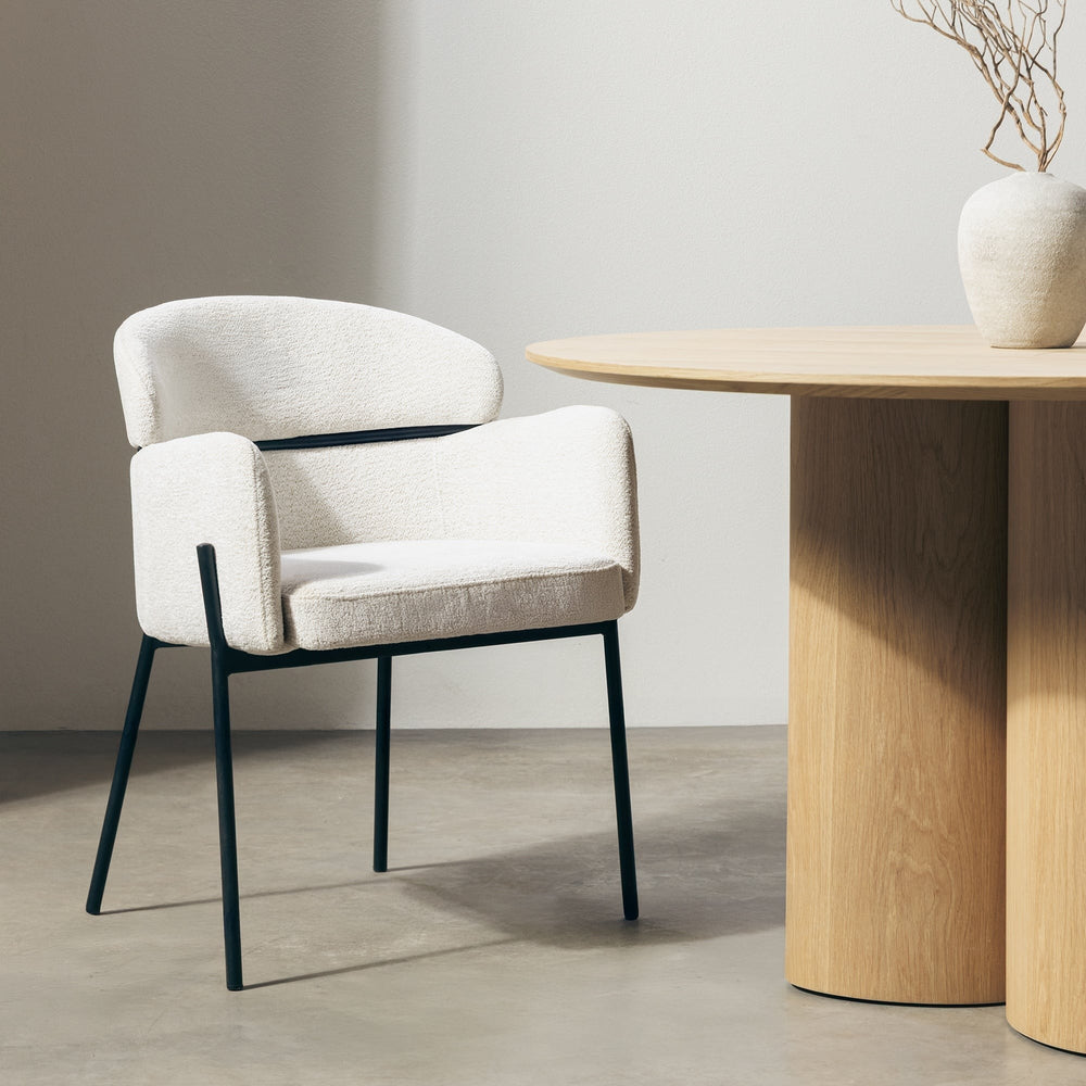 Dining chair FELICE, cream/black legs