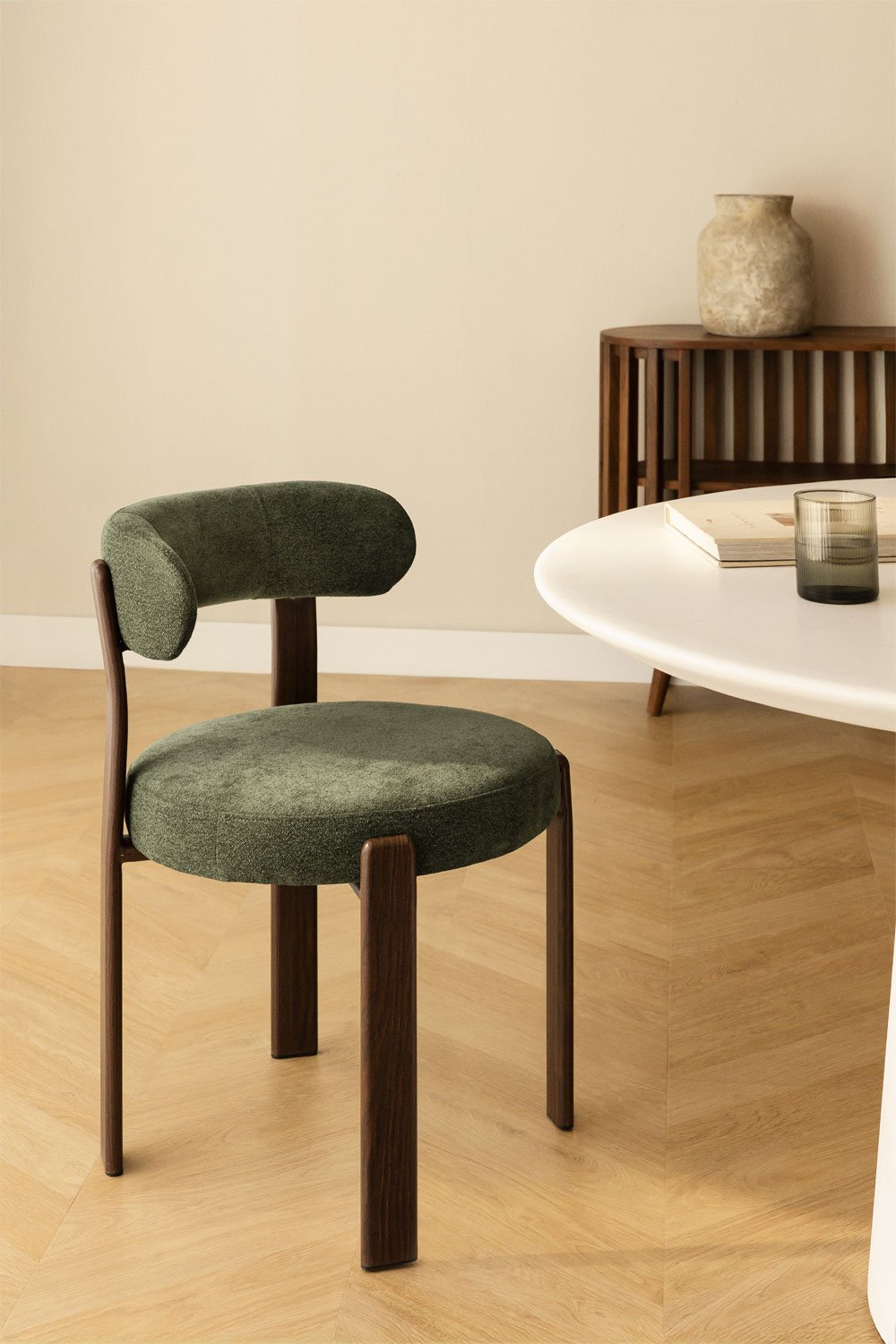Dining chair JOLIE, green chenille