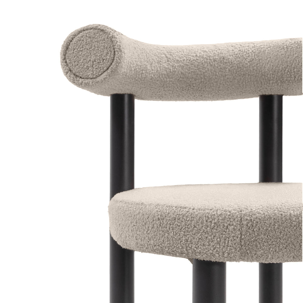 Dining chair PLISSE, beech, grey-brown/black legs