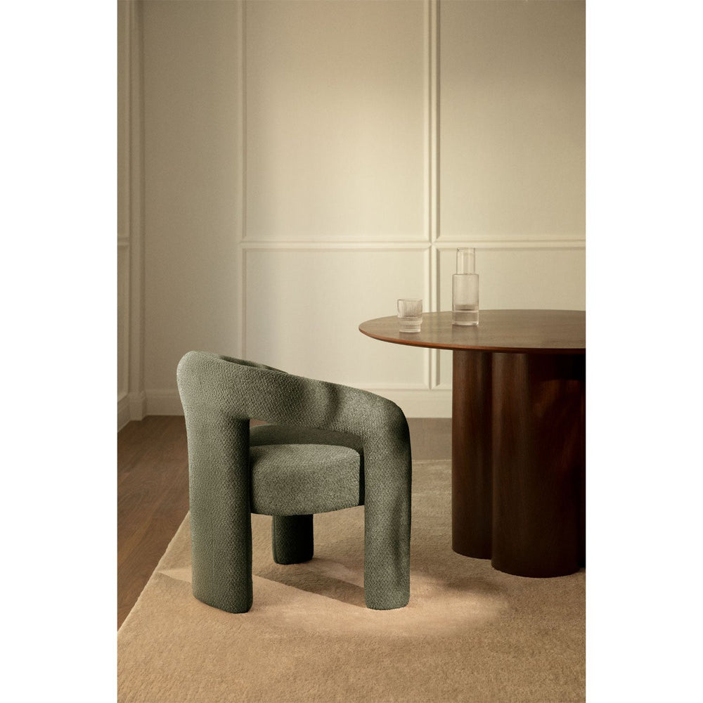 Valgomojo kėdė GRECA, bouclé, žalia