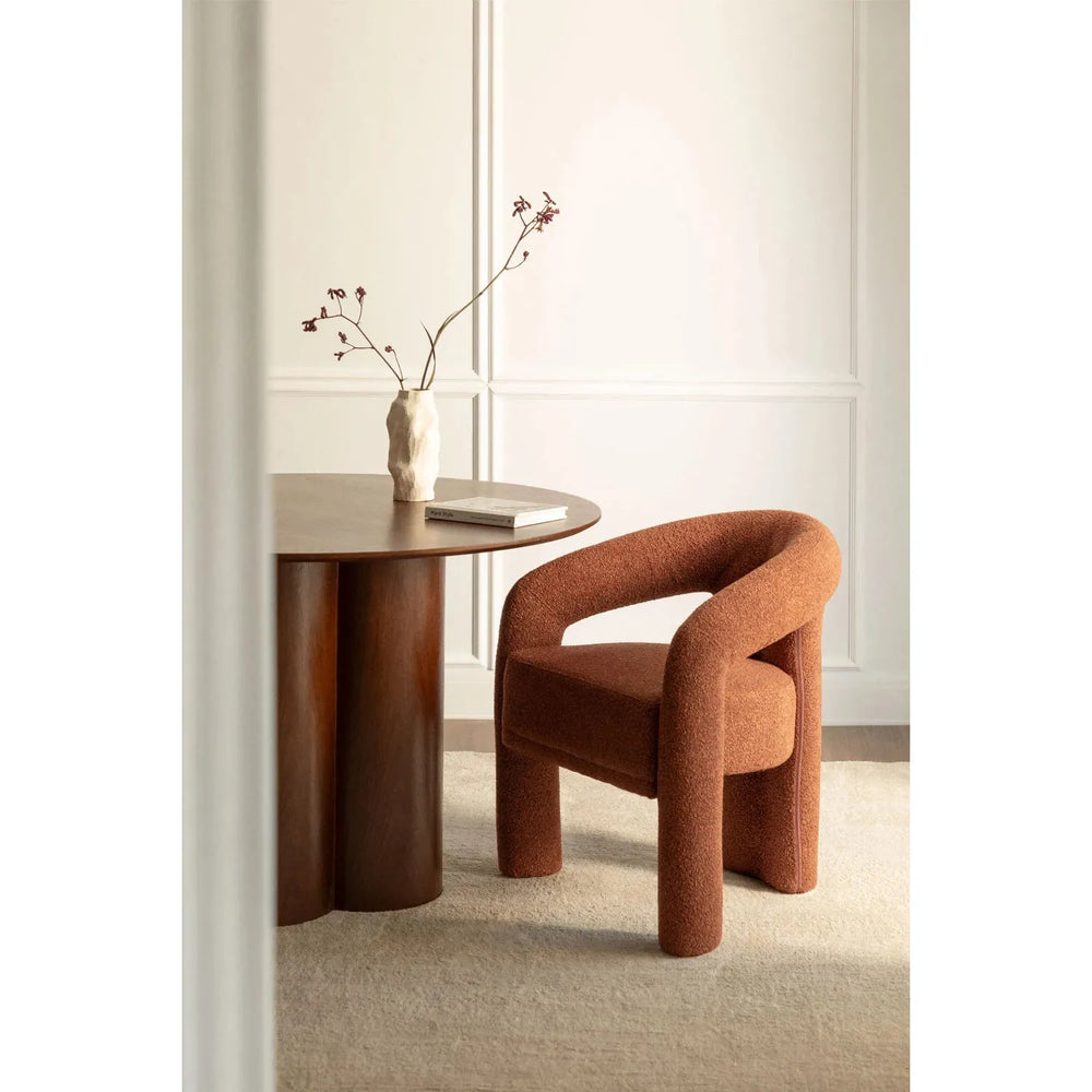 Dining chair GRECA, bouclé, red