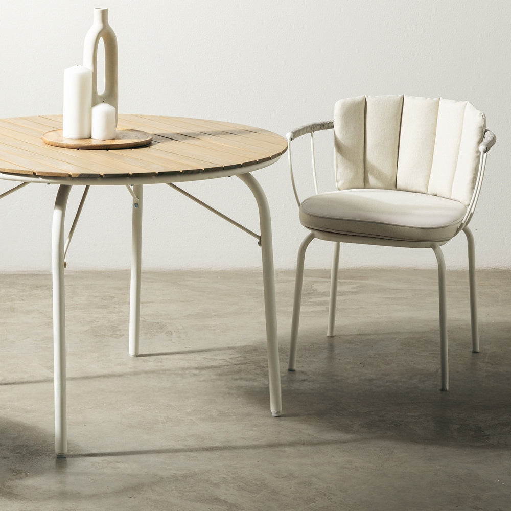 Outdoor chair DORION, rope, white/sand