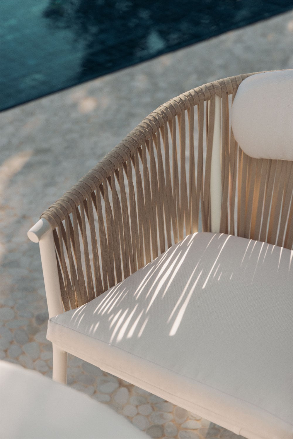 Outdoor chair VELANO with ropes, cream