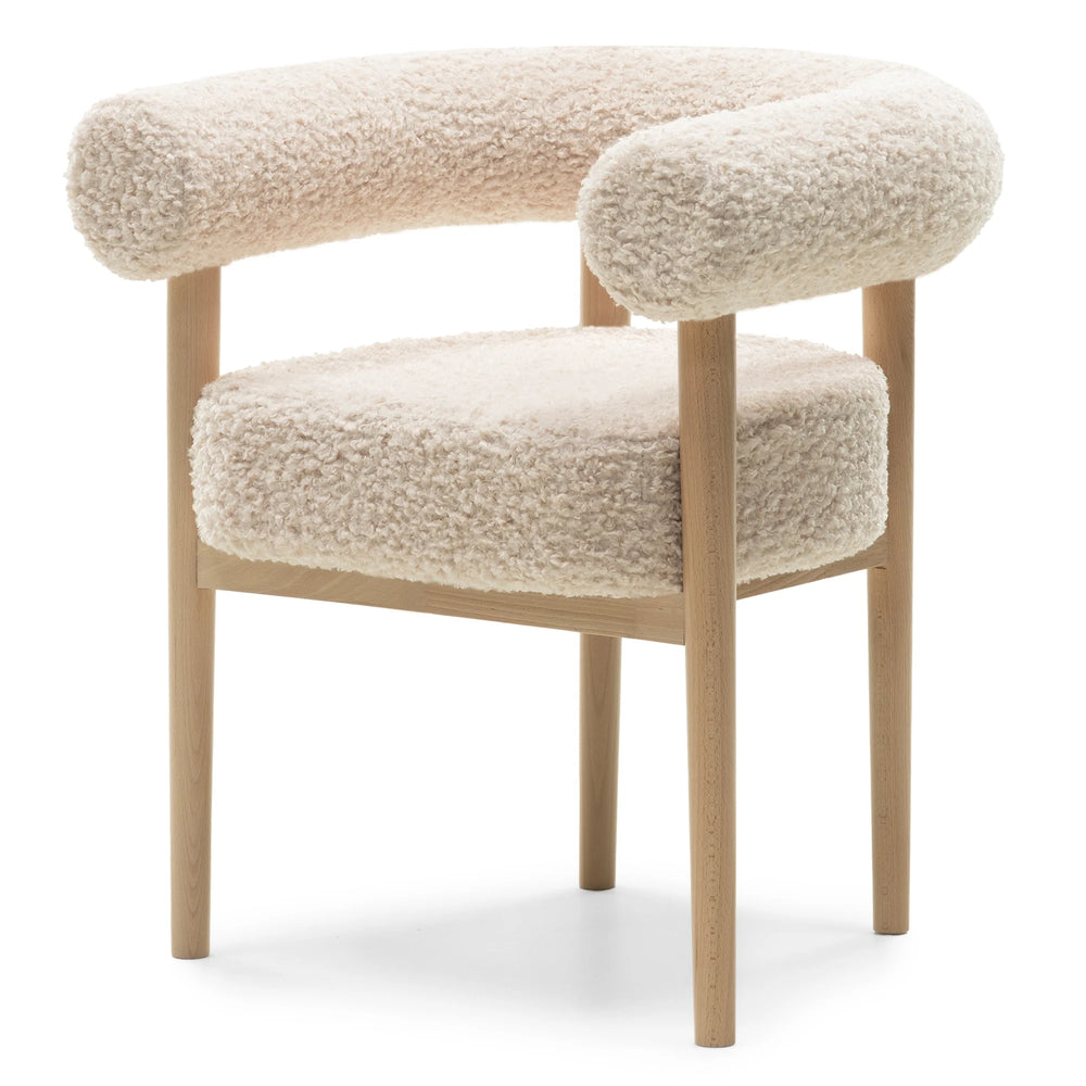 Kėdė PUFFY, šviesiai smėlinė boucle