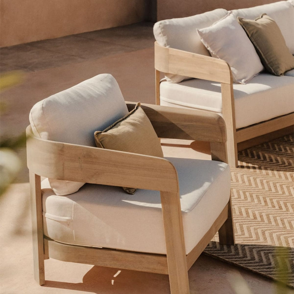 ULENO outdoor armchair, light acacia
