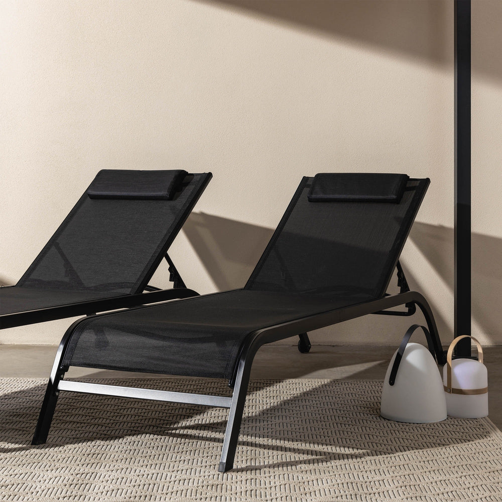 Outdoor Lounger TRESOR, black/graphite