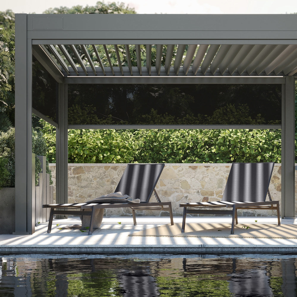 VERITE outdoor lounger, aluminum, graphite