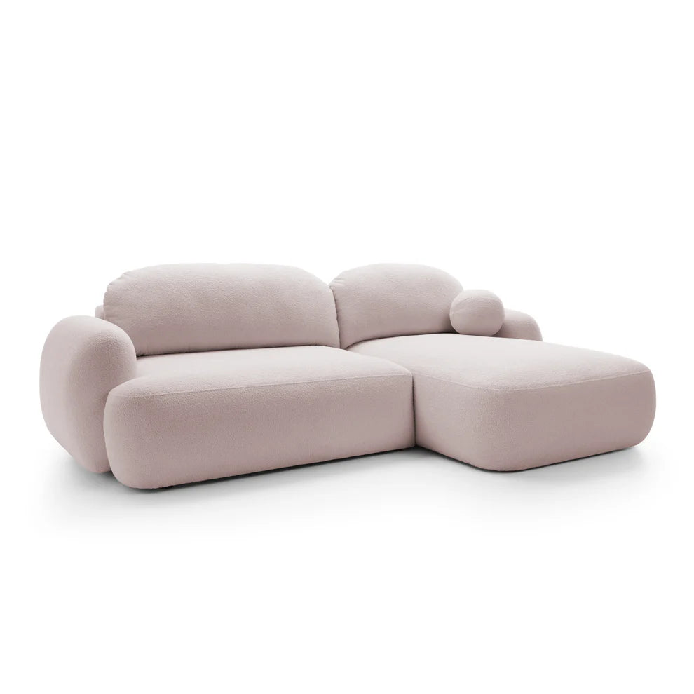 Kampinė sofa MEIDA, pudros rožinė