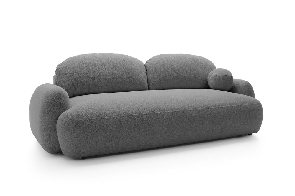 Sofa MEIDA su miego funkcija, bouclé pilka