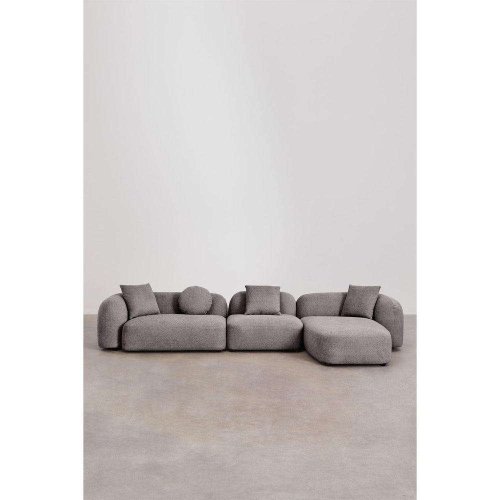 Kampinė, modulinė sofa LUCIA, dešinė, pilka