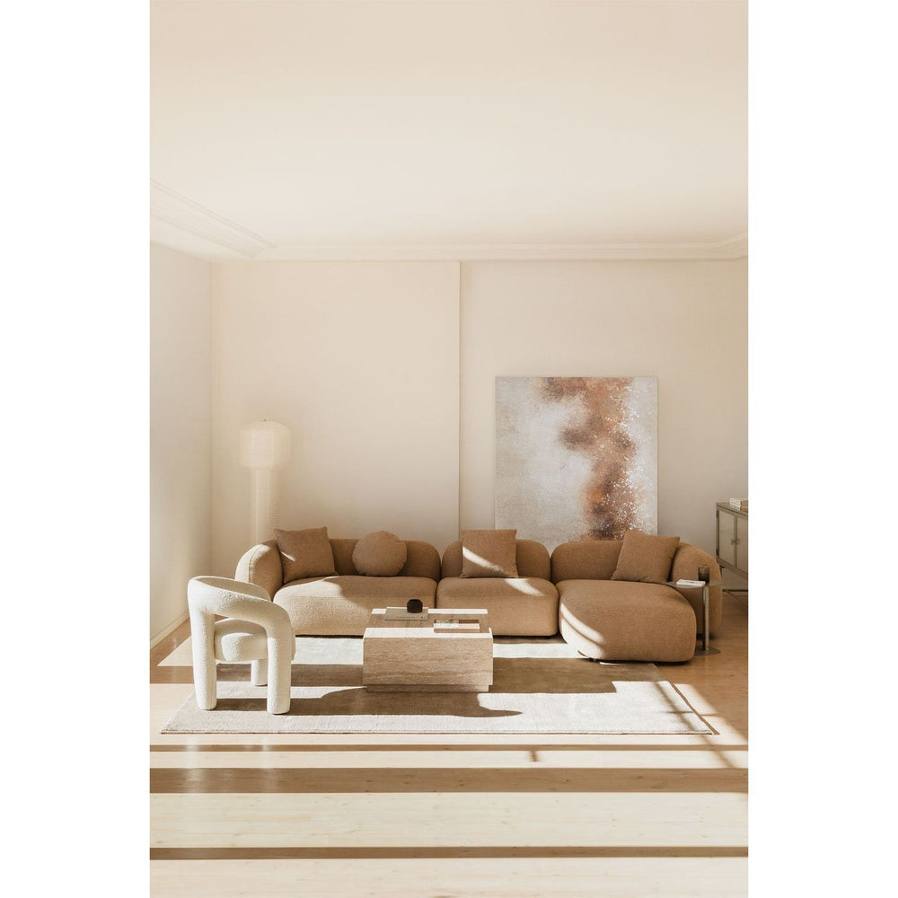 Kampinė, modulinė sofa LUCIA, dešinė, ruda