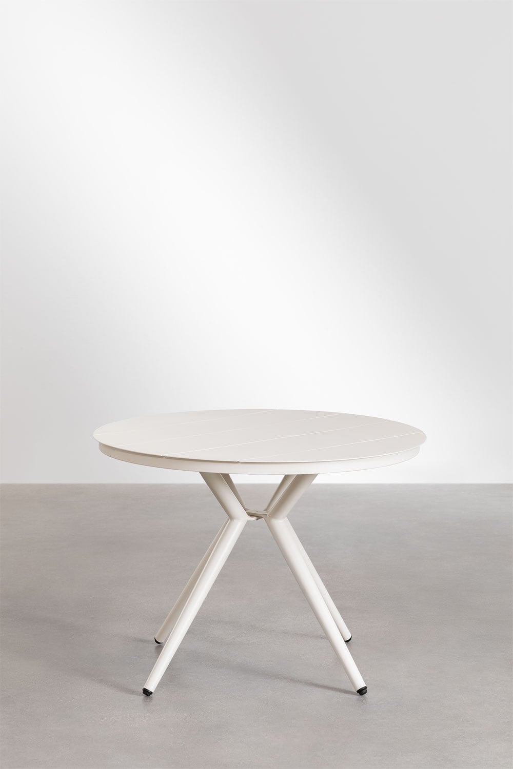 Outdoor set VALERIE, round table, 4 chairs, white