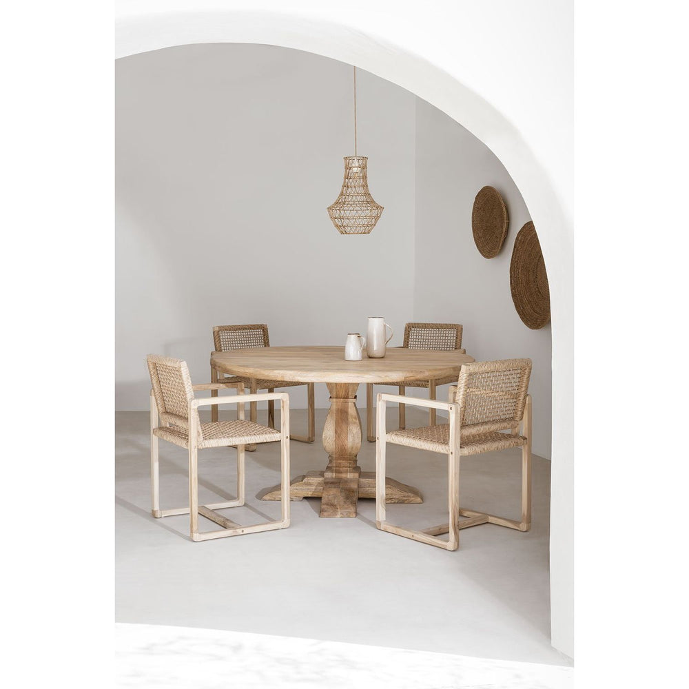 RUSBBY valgomasis stalas, mango mediena (Ø140 cm)