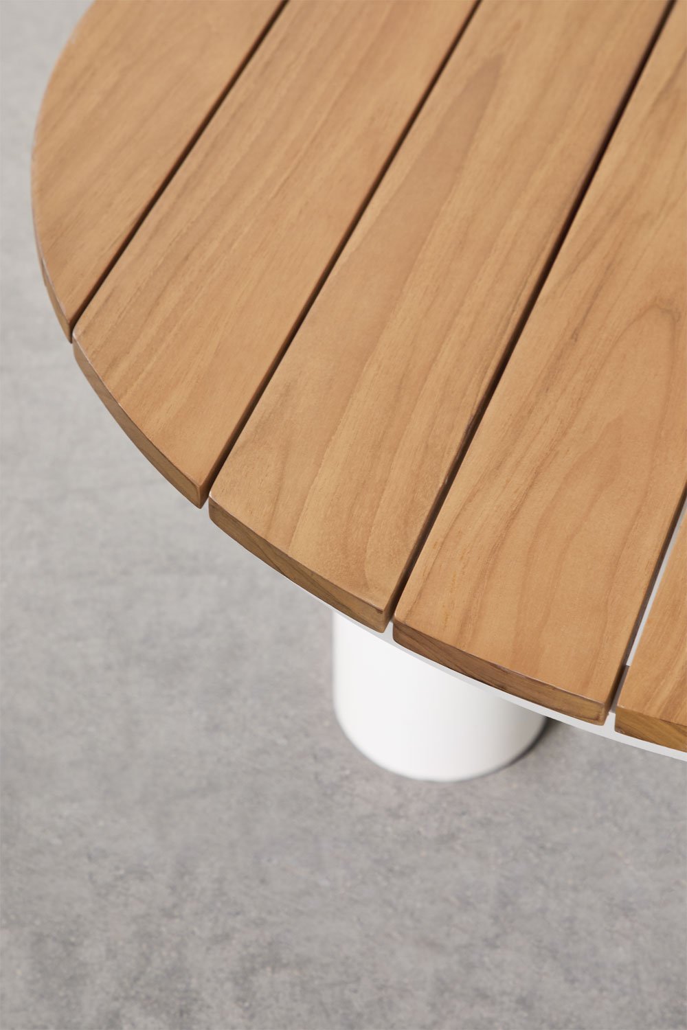 Apvalus lauko staliukas MOLLY Ø80 cm, tikmedis ir aliuminis