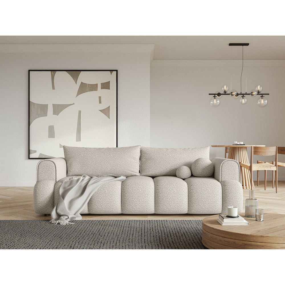 Sofa lova ANDELINA, kreminė spalva, boucle