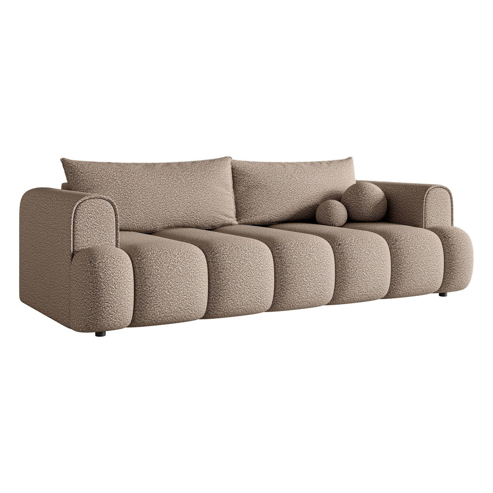Sofa lova ANDELINA, tamsios smėlio spalvos, boucle
