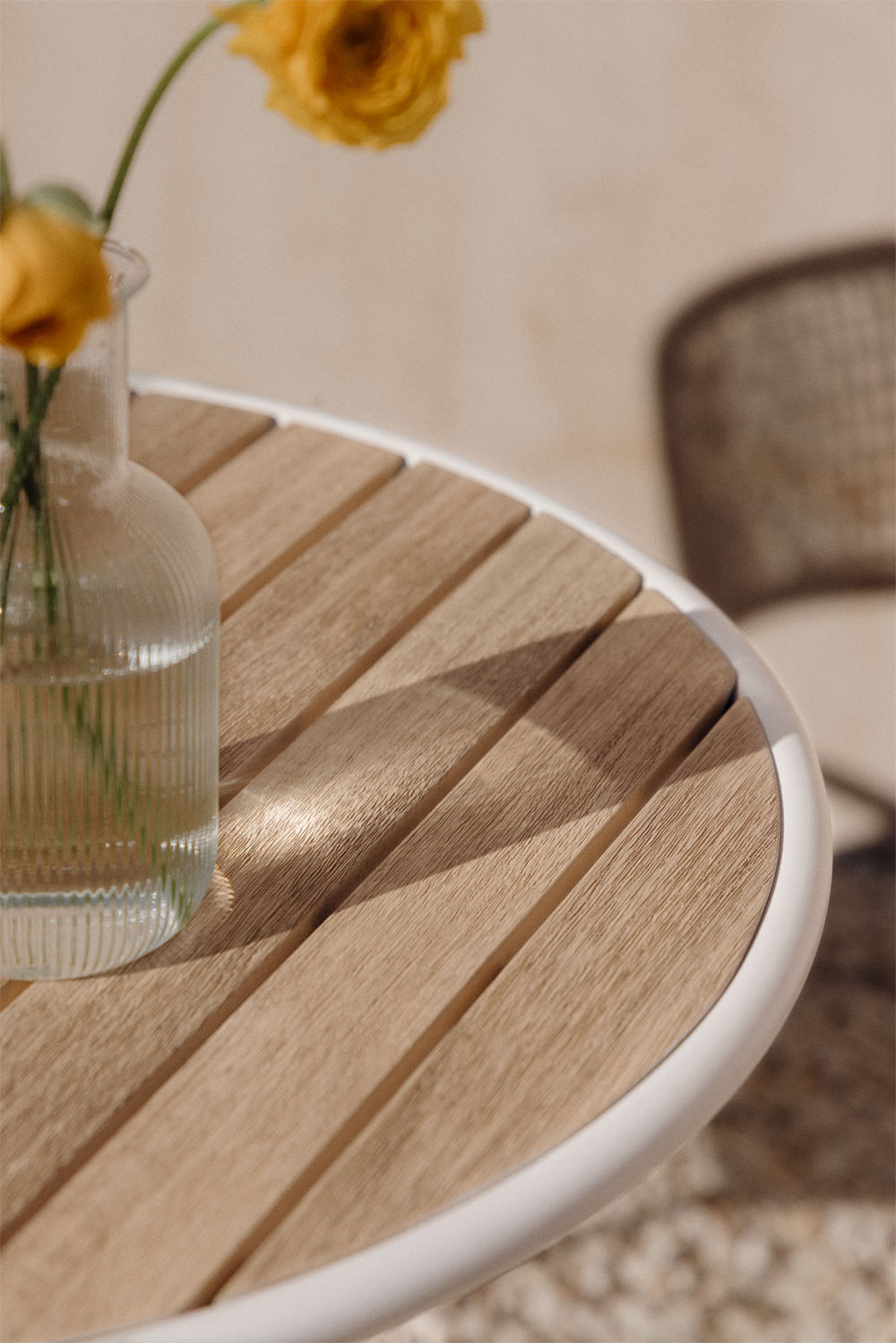 Outdoor set TILDA, round table, 4 chairs, white