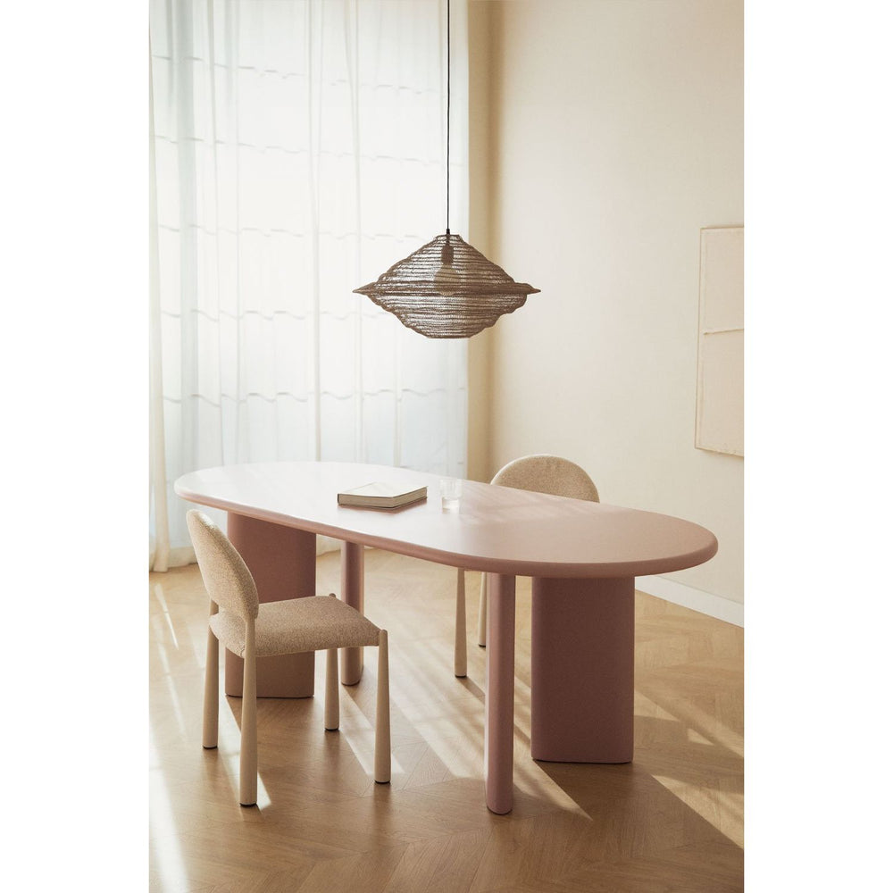 Valgomojo stalas LOULOU, ovalus, rausvos spalvos