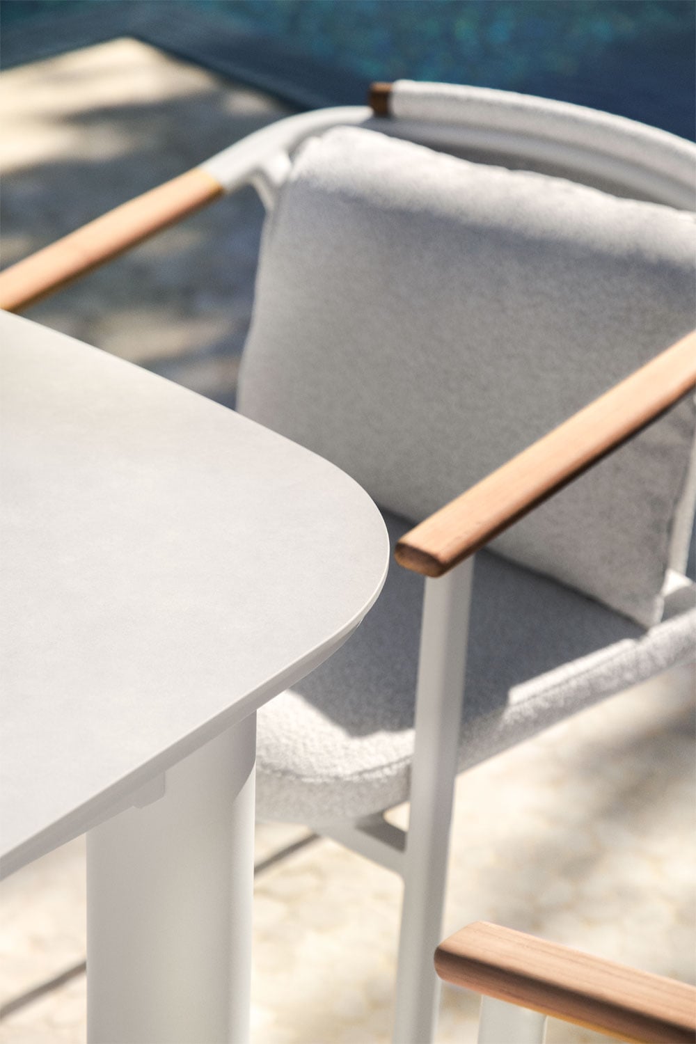 ZINTI outdoor set, extendable table, 10 chairs, cream