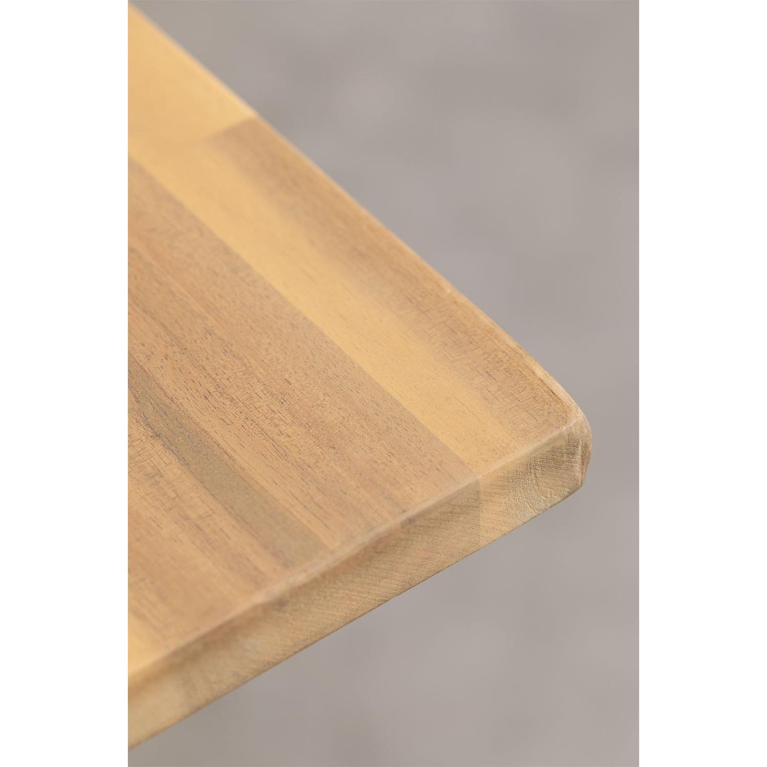 Lauko stalas MONICA, akacijos mediena, juodos kojos, 160x90 cm