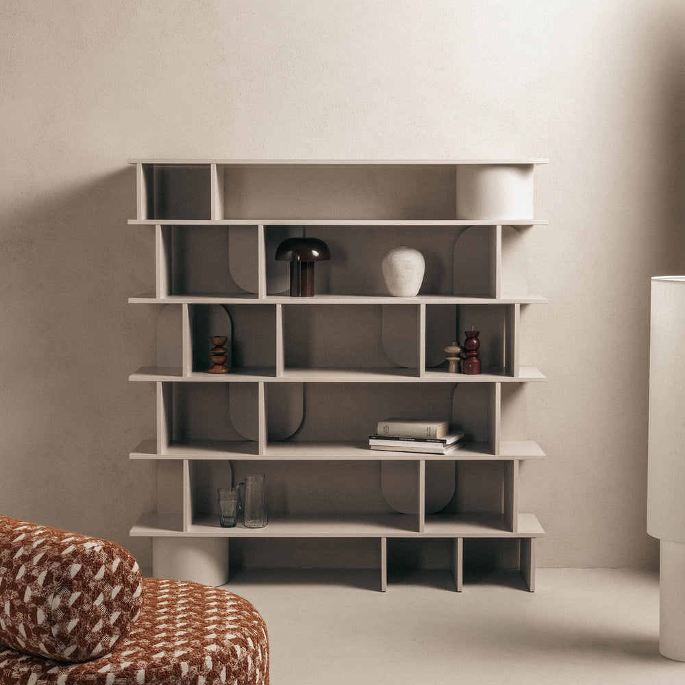 SATINE shelf unit, tall, cashmere